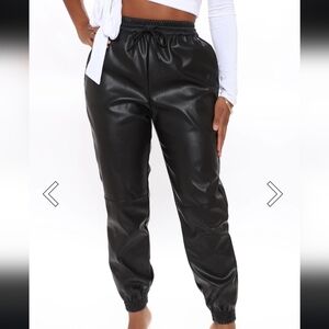NWT Faux Leather Joggers